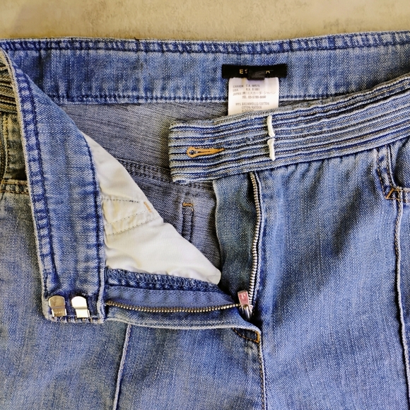 Escada Y2K Cropped Jeans Womens 38 US 6/8 Blue Pintuck Retro Medium Wash - Picture 10 of 16